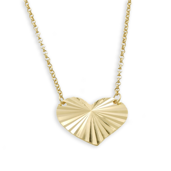 Collier mit Herz Silber 925 vergoldet - Diamantiert - 38+5cm