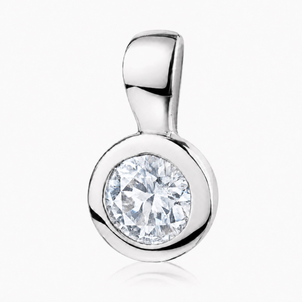 Anhänger Zirkonia Weiß Silber 925 rhodiniert - Ø 7mm