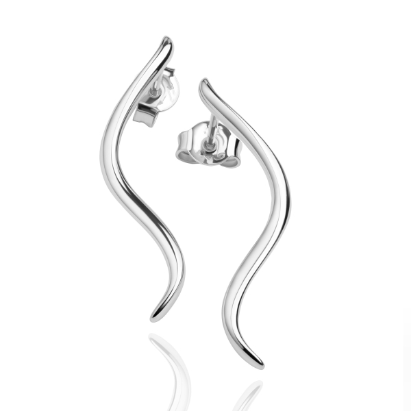 Ohrstecker Silber 925 hochglanz - 30x2mm - Recyceltes Silber