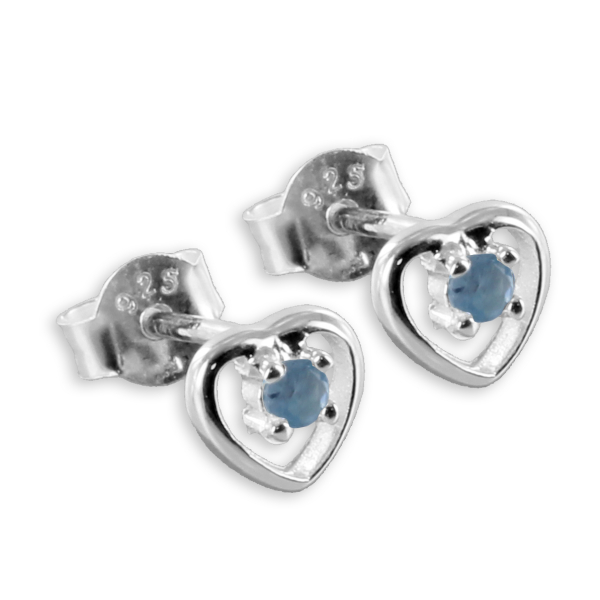 Ohrstecker Herz Kristall hellblau Silber 925