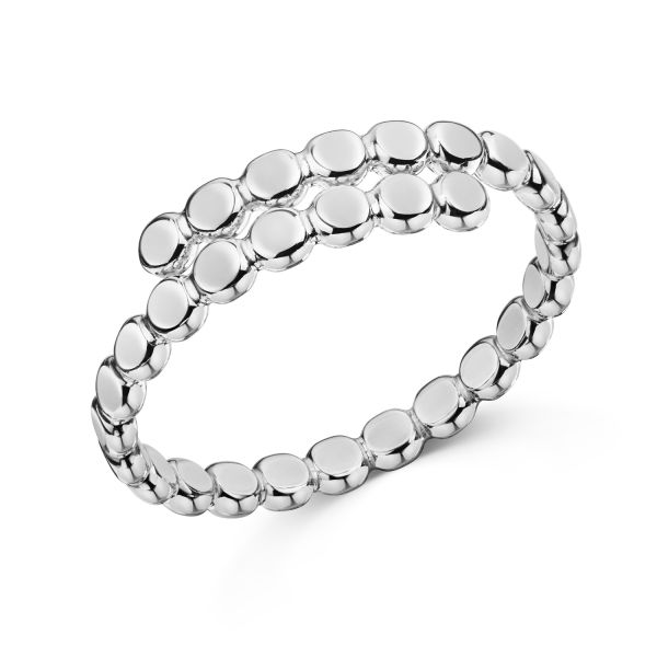 Kugel-Ring gewalzt Silber 925 - Breite 2,7 auf 5,5mm