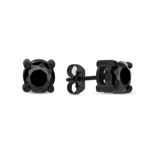 Frank 1967 Ohrstecker Edelstahl IPB - Zirkonia schwarz Ø 6mm