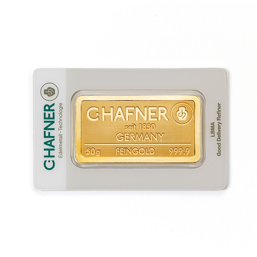 50g Goldbarren C.HAFNER - 999,9 Feingold - Neuware