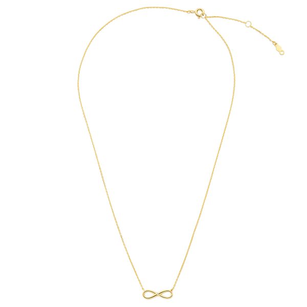 Collier Infinity mit Zirkonia Gold 585 - Ankerkette 43cm mit Zwischenösen - Bild 2