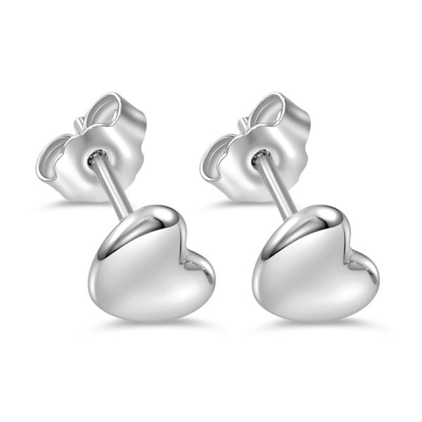 Lovebird Ohrstecker Herz Silber 925 rhodiniert