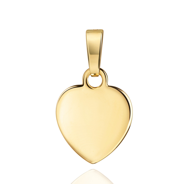 Anhänger Gravurplatte Herz Gold 333 - 12x12mm