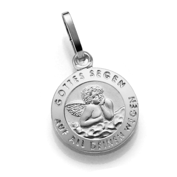 Anhänger Schutzengel Silber 925 - Mit Inschrift - Ø 10mm