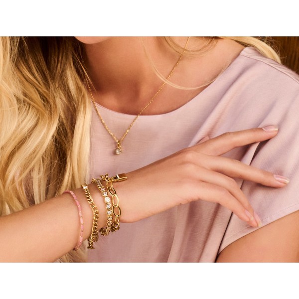 Lovebird Armband Rhodochrosit Edelstahl - Goldfarbene IP-Beschichtung - Bild 2