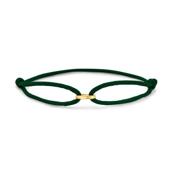 Armband Satin Dunkelgrün Gold 585 - 1 Glied