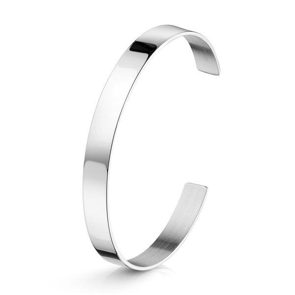 Massive Armspange Silber 925 - 67x54mm - 8mm breit - Hochglanz und mattiert