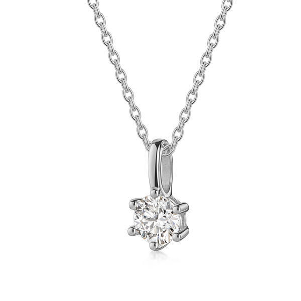 Lovebird Anhänger Lab Grown Brillant Weißgold 585 - 0,20 ct - 6 Stotzen Fassung