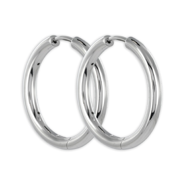 Klappcreolen Silber 925 rhodiniert - Ø 21mm - 3mm breit