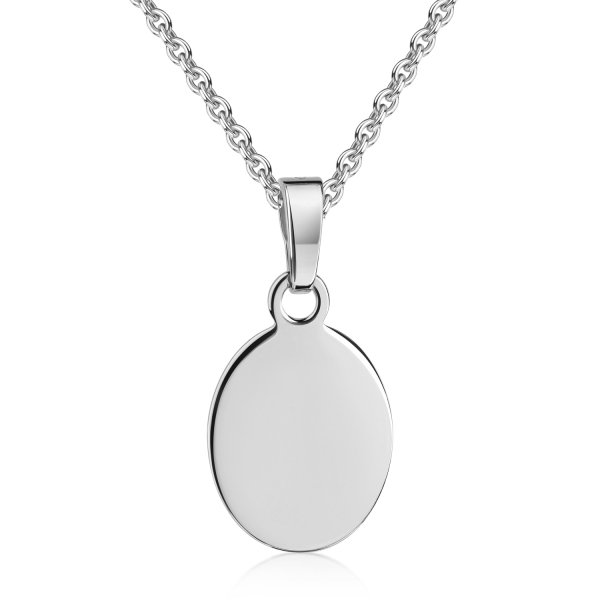 Anhänger Gravurplatte oval Silber 925 - 10x12mm