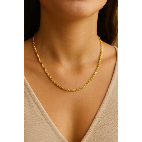 Kordelkette Gelbgold 585 - Massiv - 2,2mm breit - 45cm - Bild 2