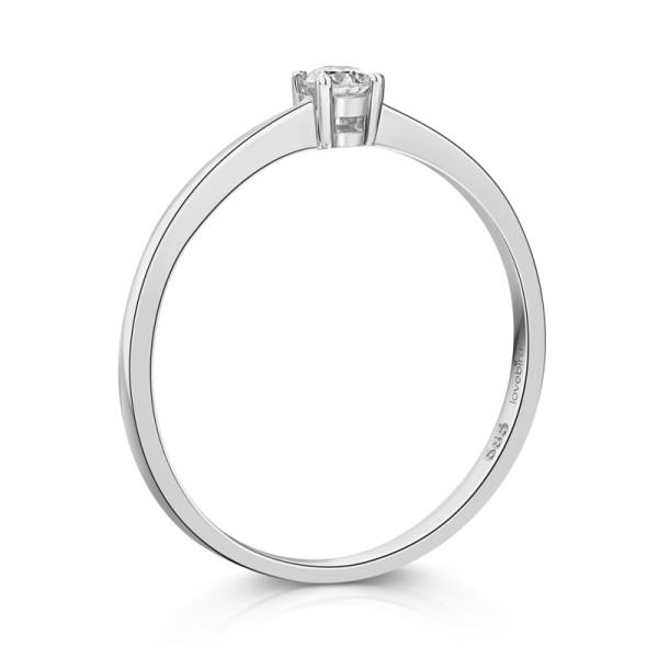 Lovebird Damenring Weißgold 585 - Brillant 0,10 ct. - 4 Stotzen Fassung - Bild 2