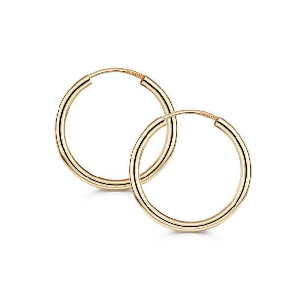 Creolen Gold 333 - 15mm - 1,8mm stark