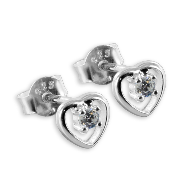 Ohrstecker Herz Kristall Silber 925