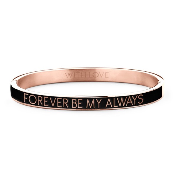 Key Moments Armspange Lack schwarz Edelstahl IPR - FOREVER BE MY ALWAYS