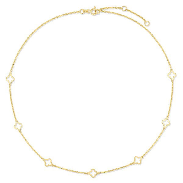 Kleeblatt Collier Silber 925 - vergoldet oder rhodiniert - 45cm