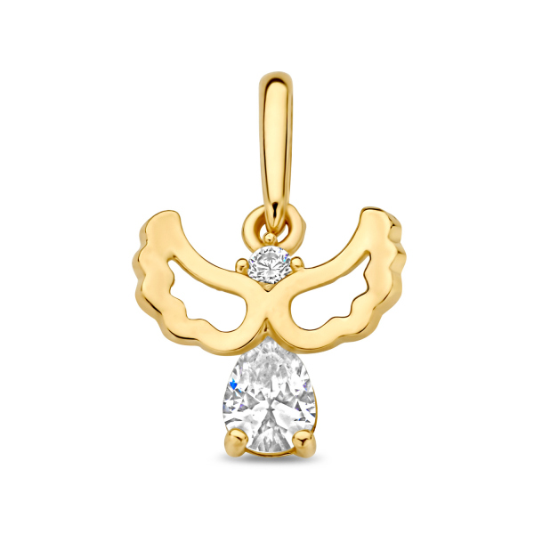 Anhänger Engel Gold 585 - 2 Zirkonia