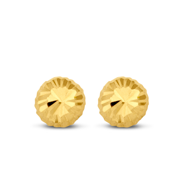 Ohrstecker Halbkugel Gold 585 - Diamantiert - Ø 3mm