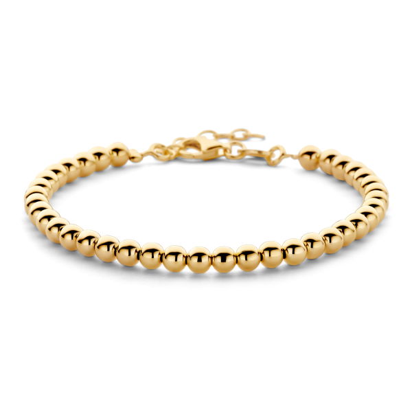 Kugelarmband Silber 925 vergoldet - 4mm - 16+3cm - Vergoldete Kugeln