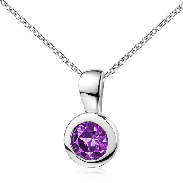 Anhänger Zirkonia Amethystfarben Silber 925 rhodiniert - Ø 7mm - Bild 2