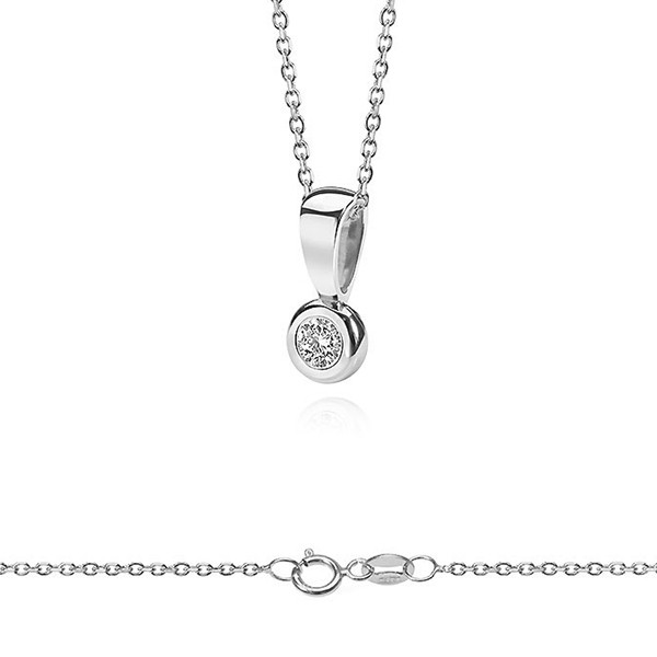Lovebird Collier mit Brillant 0,05 ct. Weißgold 585 - Zargenfassung - Bild 2