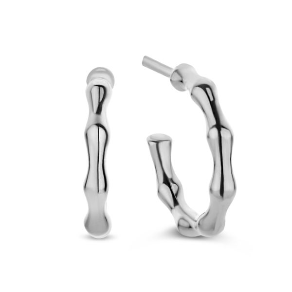 Steckcreolen Silber 925 rhodiniert - 15mm - 2mm breit