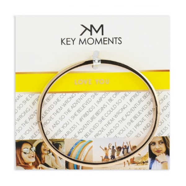 Key Moments Armspange Lack gelb Edelstahl IPR - LOVE YOU - Bild 2
