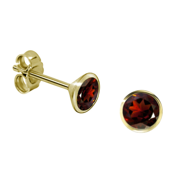 Ohrstecker Granat Gold 333 - Ø 4,5mm