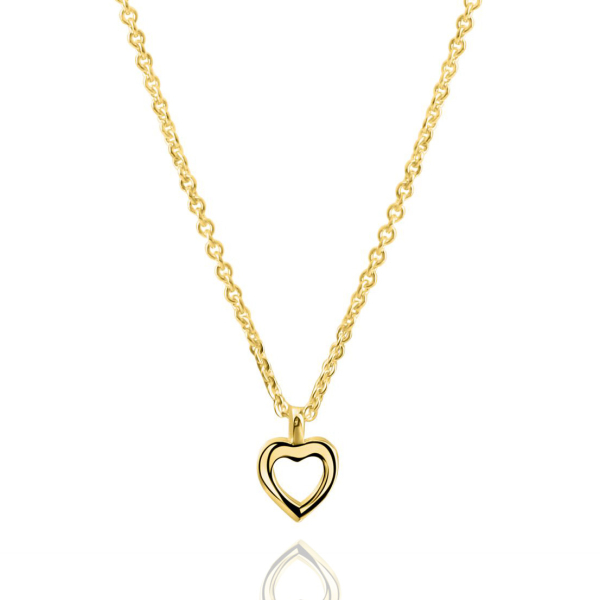 Collier mit Anhänger Herz Silber 925 vergoldet - Herz 6,3x6,4mm