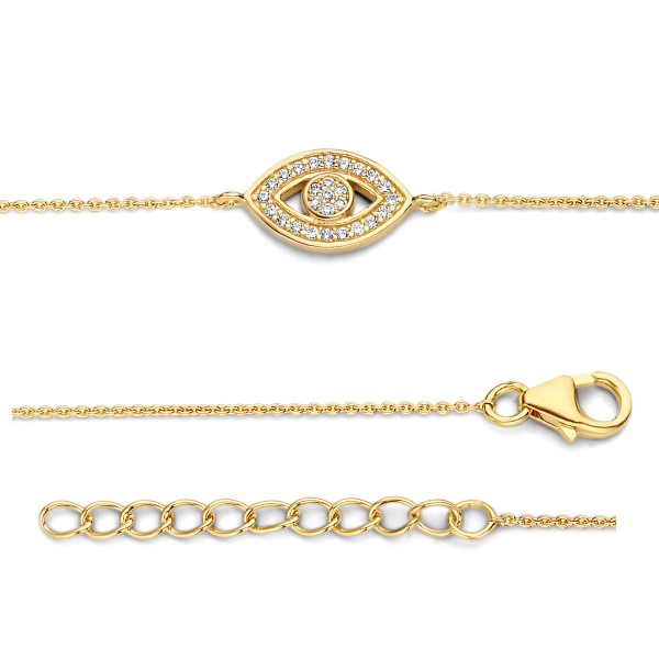 Armband Auge Silber 925 vergoldet - 27 Zirkonia