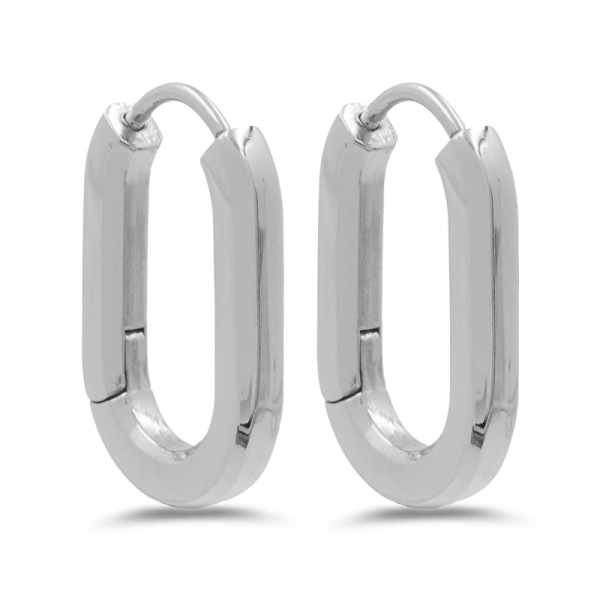 Klappcreolen oval Edelstahl - 21x13x3mm