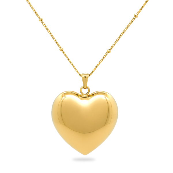 Lovebird Collier mit Anhänger Herz Edelstahl IPG - 80+5cm
