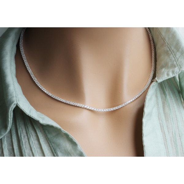 Tennis-Collier Silber 925 - 180 Zirkonia - Bild 2