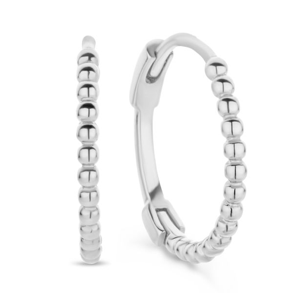 Klappcreolen Kugeln Silber 925 rhodiniert - 20mm x 1,8mm