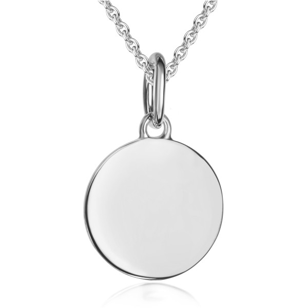 Anhänger Gravurplatte rund Silber 925 rhodiniert - Ø 15mm
