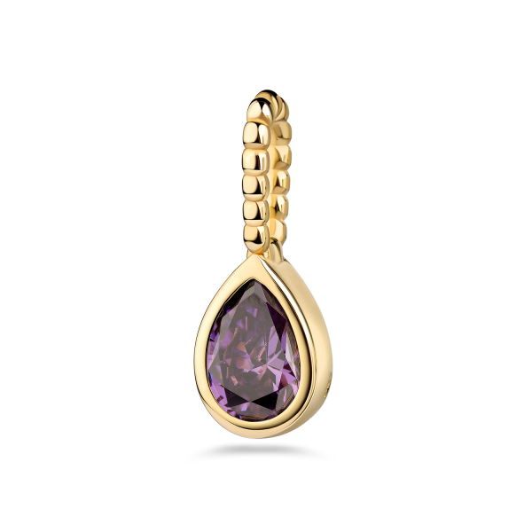 Anhänger Tropfen Silber 925 vergoldet - Zirkonia amethystfarben