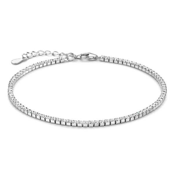 Tennisarmband Zirkonia weiß Silber 925 rhodiniert - Zirkonia 2mm - 2,3mm breit