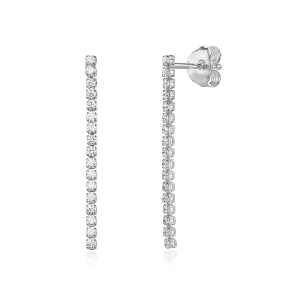 Ohrstecker mit 34 Zirkonia Silber 925 rhodiniert