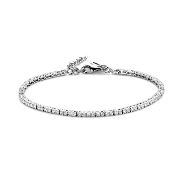 Tennisarmband Zirkonia Silber 925 rhodiniert - 1,5mm - Herz-Tag