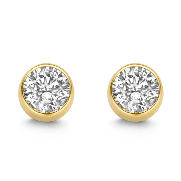 Ohrstecker Zirkonia Gold 585 - 4mm - Zargenfassung