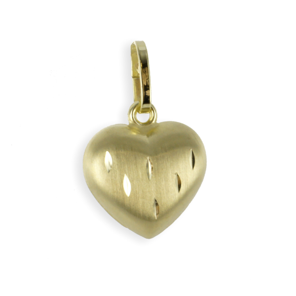 Anhänger Herz Gold 333 - Diamantiert - Vollplastisch
