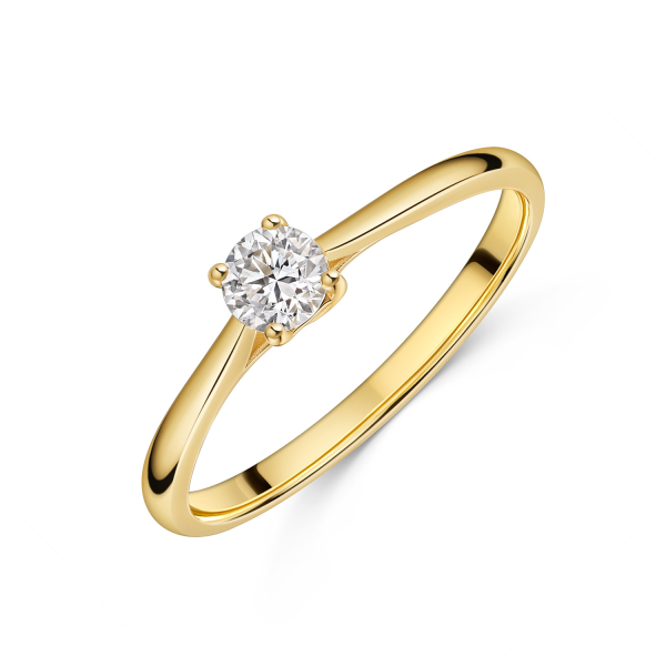 Lovebird Damenring Gelbgold 585 - Lab Grown Brillant 0,25 ct. - 4 Stotzen Fassung - Bild 2