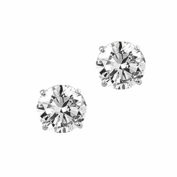 Ohrstecker Zirkonia Silber 925 rhodiniert - 4mm