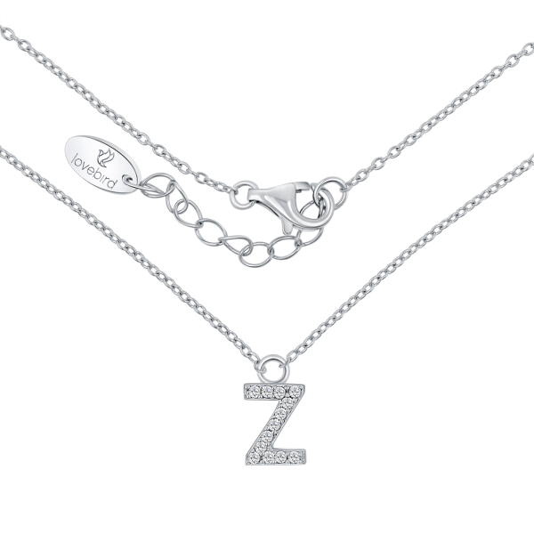 Lovebird Buchstabencollier Z Silber 925 rhodiniert - 13 Zirkonia - Bild 2