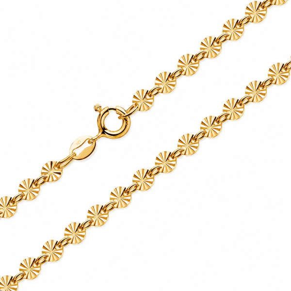 Plättchenarmband Silber 925 vergoldet diamantiert - 4,3mm breit