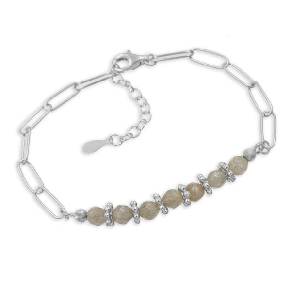 Fußkette Labradorit Silber 925 - 22+3cm