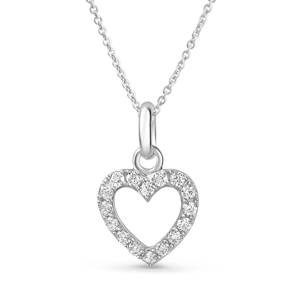 Anhänger Herz Silber 925 rhodiniert - 16 Zirkonia - 9x9,5mm - Bild 2